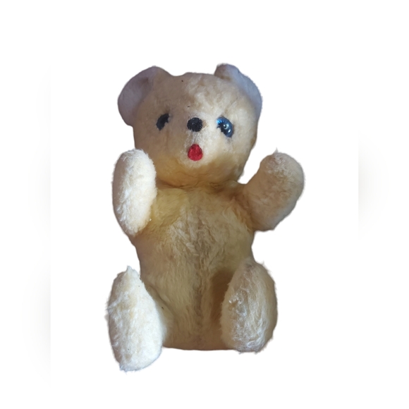 Vintage pale yellow teddy bear - Picture 2 of 3
